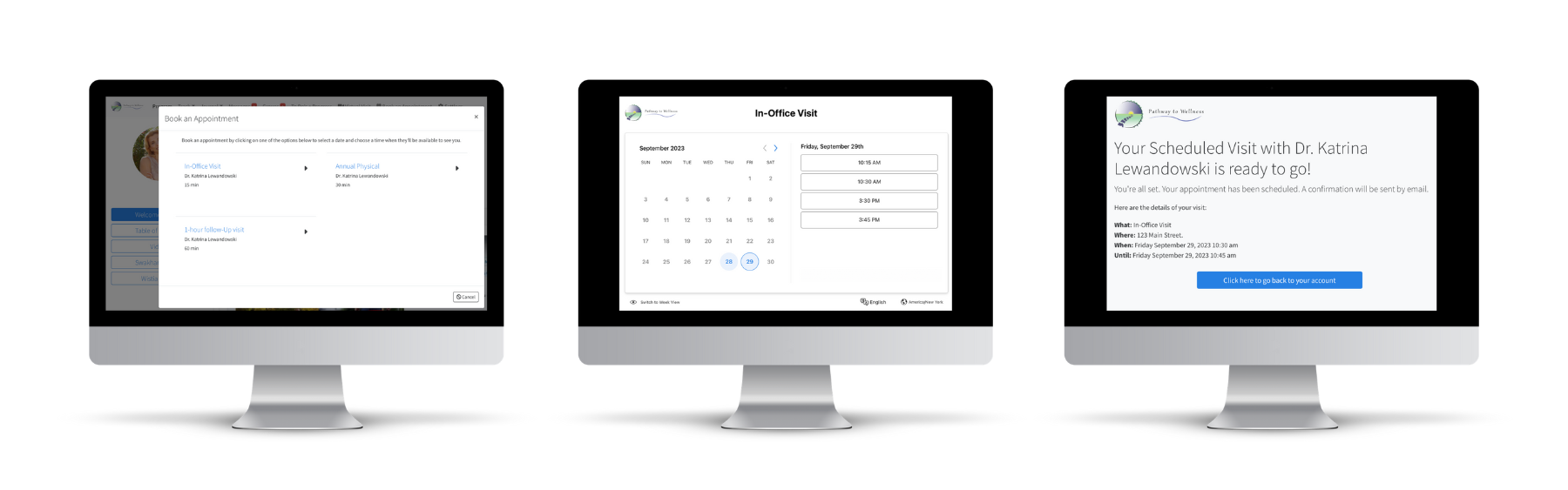 Online Calendar for Doctors Scheduling with BodySite