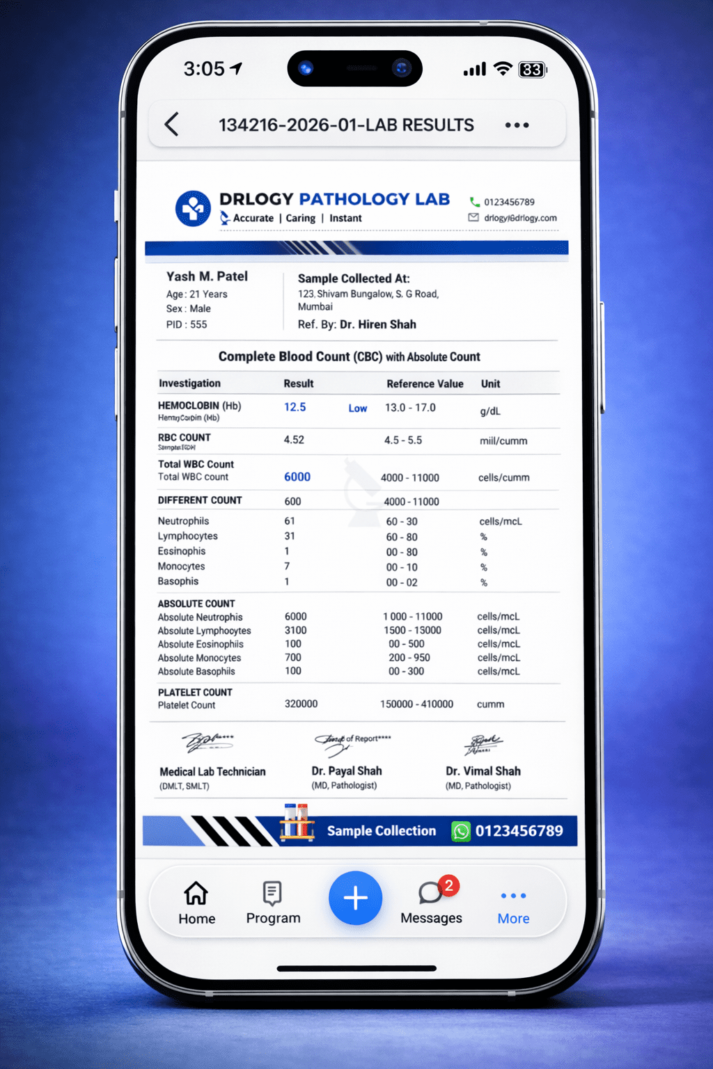 BodySite file opened (lab report)
